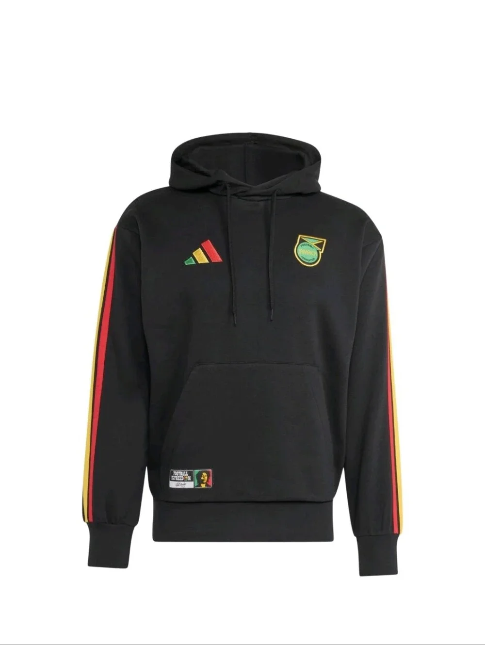 Men's Adidas Black Jamaica X Bob Marley DNA Rasta Fleece Pullover Hoodie Size L